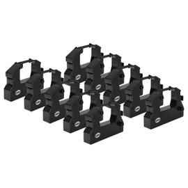 vhbw 10x Ink Ribbon Replacement for Epson ERC-28, ERC-28B, C43S015227 for Dot Matrix Printer, Receipt Printer, Black
