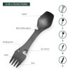 GARFTAI 2Pcs multi utensil, 5-in-1camping fork spoon knife combo，stainless steel