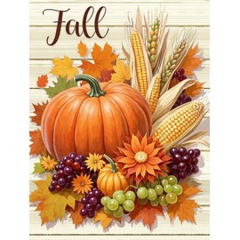 Pumpkin Diamond Painting Kits for Adults, 5D Fall Pumpkin Diamond Art Kits for Beginners, DIY Round Full Drill Thanksgiving Diamond for Home Bedroom Office Wall Decor 12X16Inch