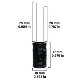 GTIWUNG Pack of 30 16 V 1000 uf Electrolyte Polar Capacitors Electronic Component Electrolytic Capacitors 10 x 17 mm, Plug-In Aluminium Electrolytic Capacitors