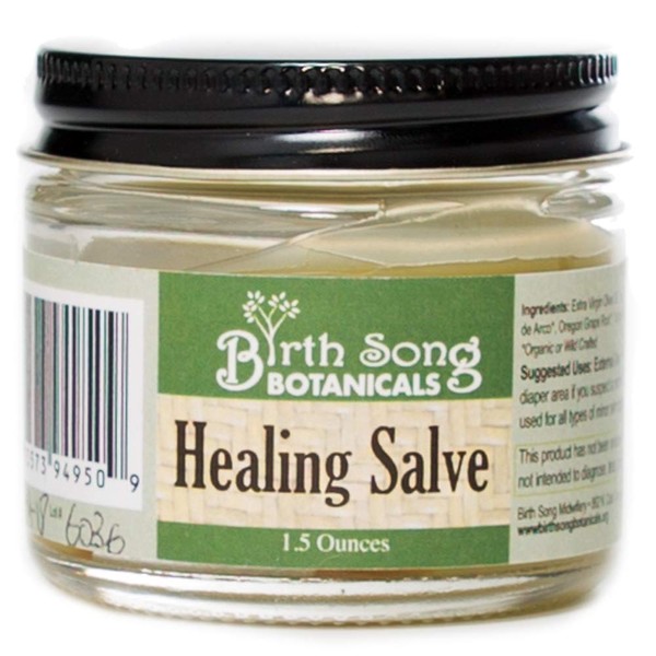 Birth Song Botanicals Herbal Healing Salve First Aid Ointment, Herbal Skin Irritations  Salve, 1.5oz Jar