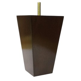 5" Solid Wood Furniture Sofa/Chair/Ottoman Tapered Legs Walnut Finish [5/16" Bolt] - Set of 4