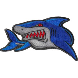 Ivamis Iron on Shark Patch - 4x2.75 inch - P7032