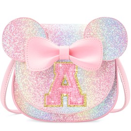OYLOLA Toddler Purse for Girls, 3-8 Years, Pink Glitter, Cross-Body, Cute Mouse Ears & Bow, Perfect for Birthdays & Outings