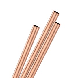 M METERXITY 3-Pack 200mm Copper Round Tube, 6mm OD 0.5mm Wall Thickness Copper Seamless Tubing for Construction/Machining/DIY Crafting, Metal Straight Pipe [0.23x0.02x7.87IN]