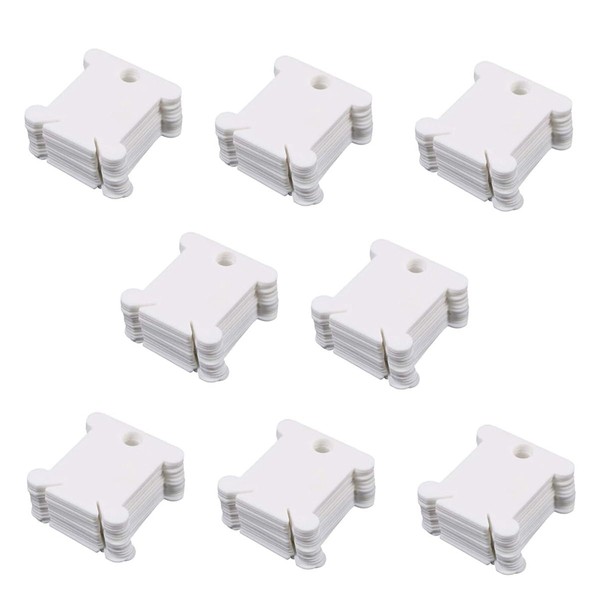 AKORD 120 Pcs White Plastic Floss Bobbins Set Embroidery Thread