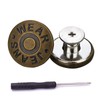 Jeans Buttons, 15 Sets 17mm No-Sew Nailess Removable Metal Jeans