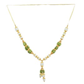 Artificial Mala Beaded Garland Hair for Idol-Mala for God Photo Frame for Statues Pooja Sringar Articles Ornament for Indian Traditional Cultural Festival Decoration (Size: 8 Inches / 22.5 cm) (White