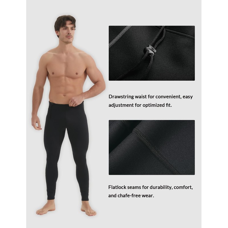 Lemorecn Wetsuits Pants 1.5mm Neoprene Winter Swimming Canoeing Pants(CA1011BLACK-XL)