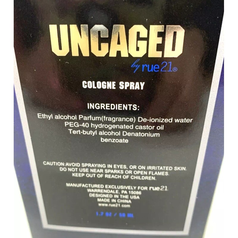 rue21 *RARE* New Rue21 UNCAGED Cologne Spray For Men 1.7