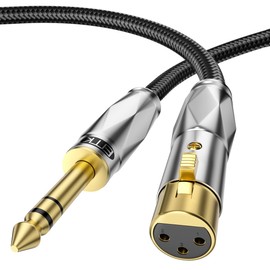 EMK Balanced 6.35 mm to XLR Cable, XLR Male to XLR Female, 1/4 Inch to XLR Cable for Mixers, Microphone, Guitar, Amplifier, Speaker (1 Metre)