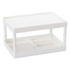 HEMOTON Desktop Storage Rack Organizer Double-Layer Cosmetic Stationery Storage Holder Table Sundries Display Shelf for Kitchen Bathroom Office Dorm White