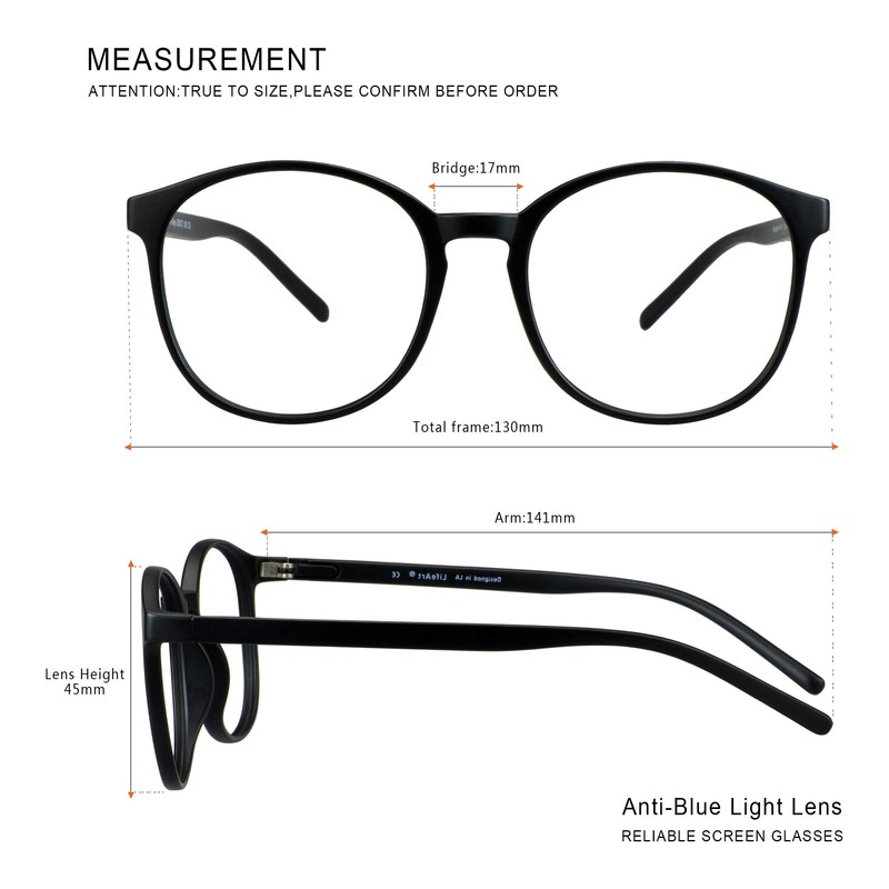 LAMBBAA - Gafas presbíopes multifocales, redondas y progresivas, antiluz azul