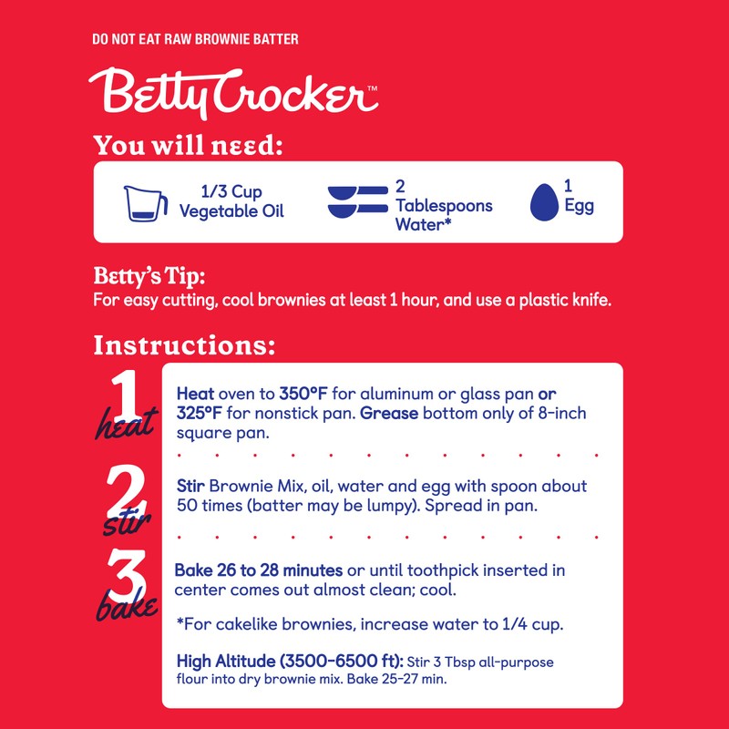 Betty Crocker Ready to Bake Fudge Brownie Baking Mix, 10.25