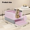RIZZARI Large Cat Litter Box: Pink Semi-Closed Stainless Steel Litter