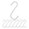 S-Hooks for Hanging, Pack of 8, in Silver, Metal Hooks