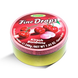 German Fine Drops Sanded Cherry Candy Tin 200gr (Kirschgeschmack) (5 pcs)