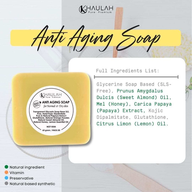 Khaulah Pure Premium, Anti Aging Soap