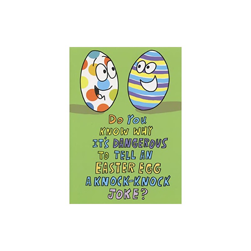 Sellers Publishing RSVP Two Colorful Easter Eggs on Green: Knock