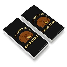I'd Rather Be Hibernating Sleeping Bear Funny Humor Eraser Set of 2