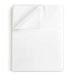 King 400 Thread Count 100% Cotton Flat Sheet - Comfortable, Cooling & Breathable Cotton - Top Flat Sheet Only - Luxury Hotel Quality Bedding - Extra Soft and Comfy - Easy Care, Wrinkle Free - White