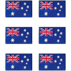 6PCS Australian Flag Hook and Loop Patches 8cm x 5cm, Applique Sew DIY for Clothes Hat Backpack Vest Gym Bag Helmet, Australia Aussie Day Oz Military National Day Outdoor