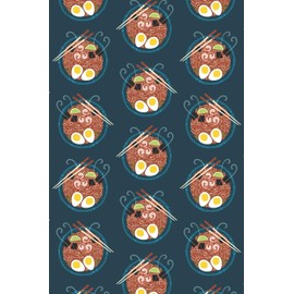 Notes: A Blank Squared Paper Journal with Japanese Ramen Noodle Pattern Cover Art