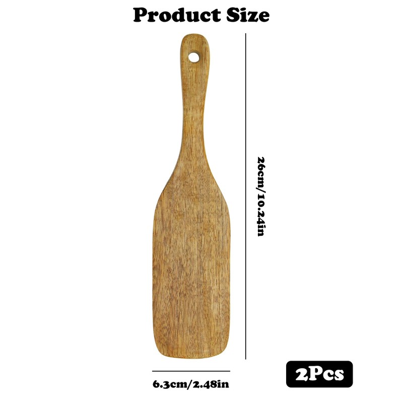 2 Pcs Sourdough Spatula Spurtle Wooden Kitchen Cooking Tools Teak