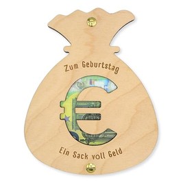 ZUKLA¬Æ Verpackung f√ºr Geldgeschenke Geburtstag, Weihnachten - Geldgeschenk Verpackung Holz Sack - Eine Originelle Idee, Geld zu Verschenken - Geschenkgutschein