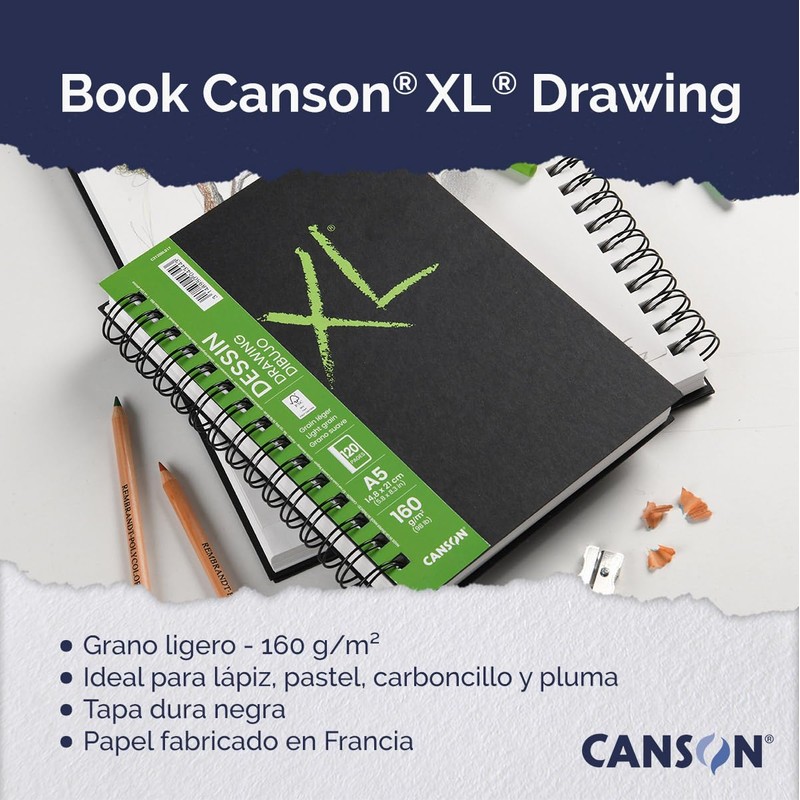 Canson XL Design C31200L017 Notebook A5 60 Sheets Fine 160