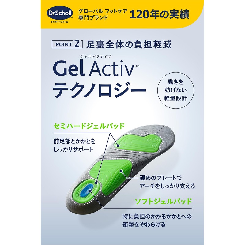 Dr. Scholl's Insoles Sports 【GelActiv Active Plus】 Reduces Leg Fatigue