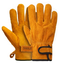 SHANJE Heat-resistant Gloves, Yellow, Soft, Cut-Resistant, Easy to Use, Blade Resistant Gloves, Aluminum Foil Material, High Temperature Resistance to 982°F (350°C)
