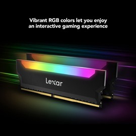 Lexar Hades RGB DDR4 RAM 16GB Kit (8GBx2) 3600 MHz, 288-Pin U-DIMM Desktop Memory, LED Lightning DRAM Gaming Memory, JEDEC / XMP 2.0 High Performance Computer Memory (LD4BU008G-R3600ADLH)