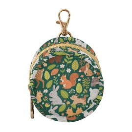 Green Forests - Funda de almacenamiento para chupetes de hojas de animales para bebés y niñas, monedero portátil para guardar objetos pequeños, tapas, para chupones de