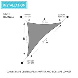 COARBOR 10'x14'x17' Sun Shade Sail Triangle Canopy Sunshade Sunshine Block Shade Cloth for Outdoor Backyard Patio Deck Garden (Grey White Stripes)