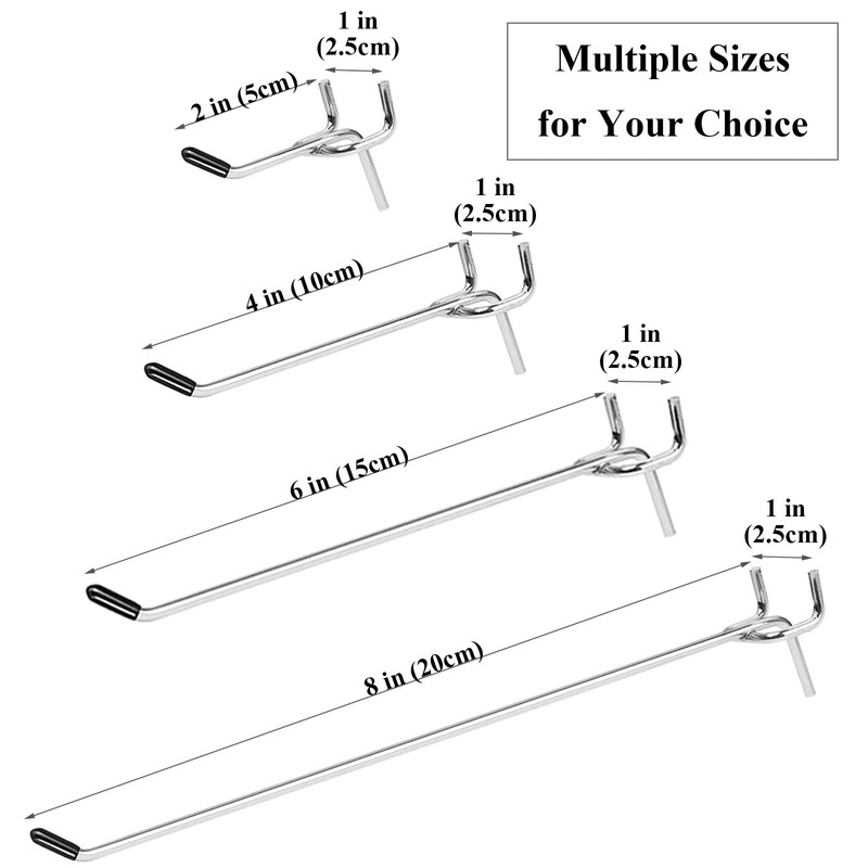 20 Pack Pegboard Hooks 4 Inch L Shape Galvanized Metal
