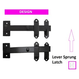 Heavy Duty Ornamental Suffolk Gate Latch Gothic Thumb Catch - Black/Galvanised (Black (Epoxy Black Coating))