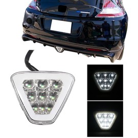 IKON MOTORSPORTS, Brake Lights Universal Fitment, Triangle Clear Plastic Rear 3RD Stop Safety Lamp for Cars