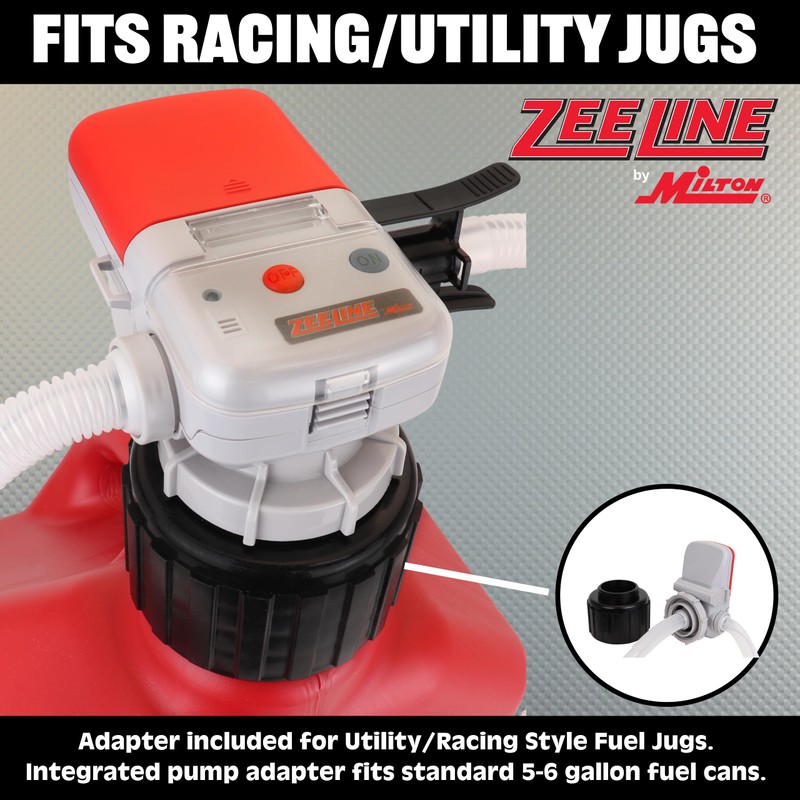 Zeeline XL Battery-Powered Fuel Transfer Pump, 52" Hose, 2.4GPM Flow