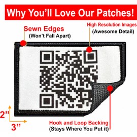 Rick Roll QR Code Funny Morale Patch | Pop Culture Tactical Patch | Nerdy Fun Patches| Patches for Your Tactical Vest, Dog Harness Backpack molle Accessories Plate Carrier and Tactical Gear