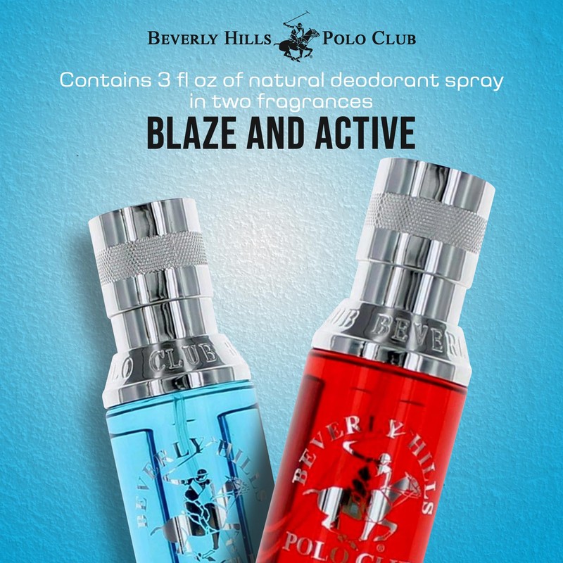 Beverly Hills Polo Club Natural Deodorant Spray Kit With 2