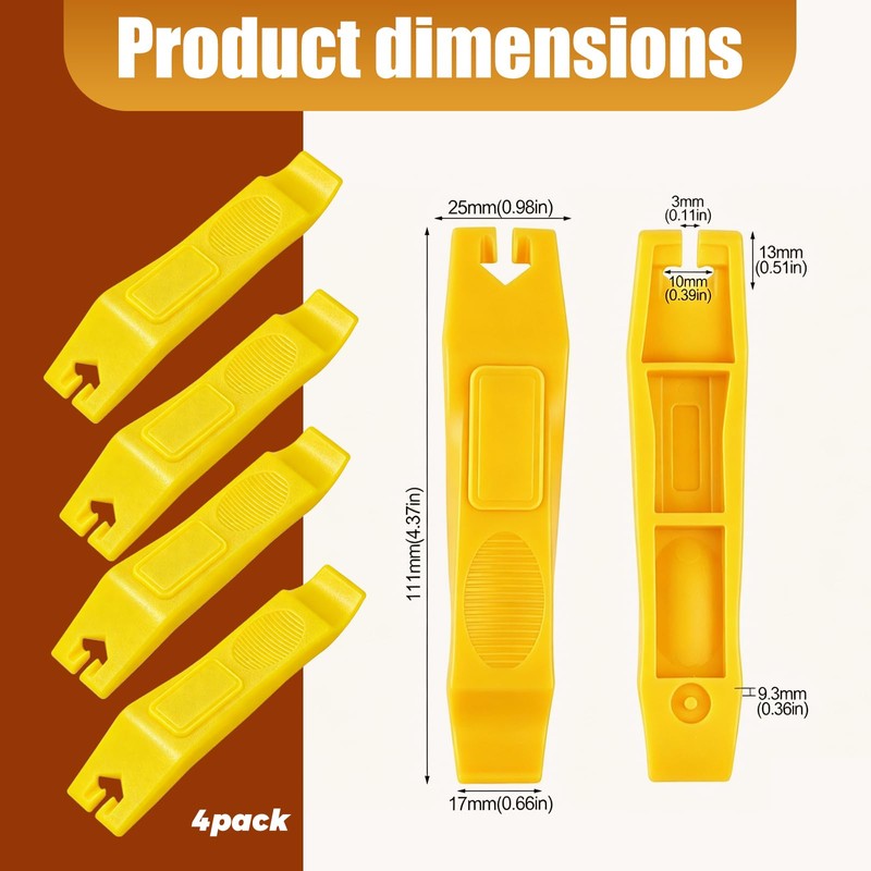 Bike Tyre Levers, 4 Pack Nylon Rim Repair Tools for