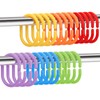 Top-spring Plastic Shower Curtain Rings 24 Pack C Shape (Colorful)