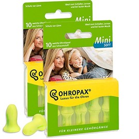 Ear Plugs for Smaller Ears – Ohropax Mini Soft (Pack of 10) – Kids & Kids – Soft Foam Earplugs