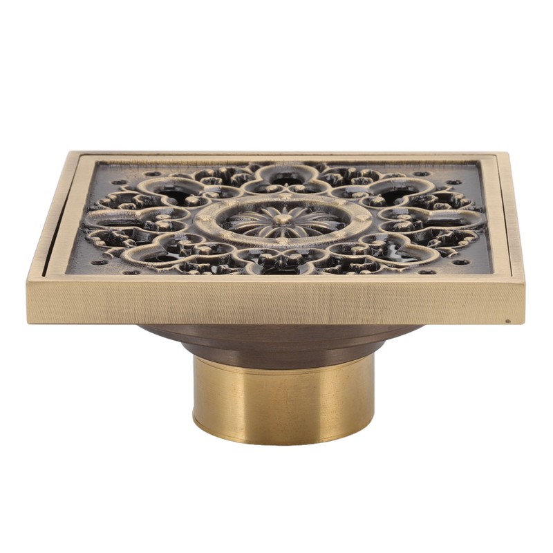 Copper Floor Drain Squared Retro Large Flow Odor Proof Shower