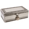 Elegance Silver Antique Silver Jewelry Box with Jeweled Lock