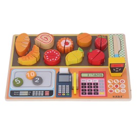 Kids Kitchen Fruits Vegetables Cutting Toy Wooden Educational Pretend Play Cutting Food Play Set