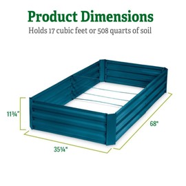 Gardener's Supply Company Metal Raised Garden Bed | Sturdy Corrugated Galvanized Steel Outdoor Planter Box Extra Deep for Rooted Plants Herbs & Vegetables | 34" W x 68" L x 12" H