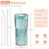 GOSCHE Glass Cups with Straws and Lids 20oz, High Borosilicate