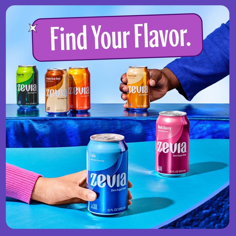 Zevia Zero Sugar Soda, Grape, 12 oz Cans (24-Pack) –